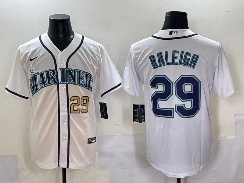Men 2025 Seattle Mariners #29 Raleigh White Game Nike MLB Jersey style 2